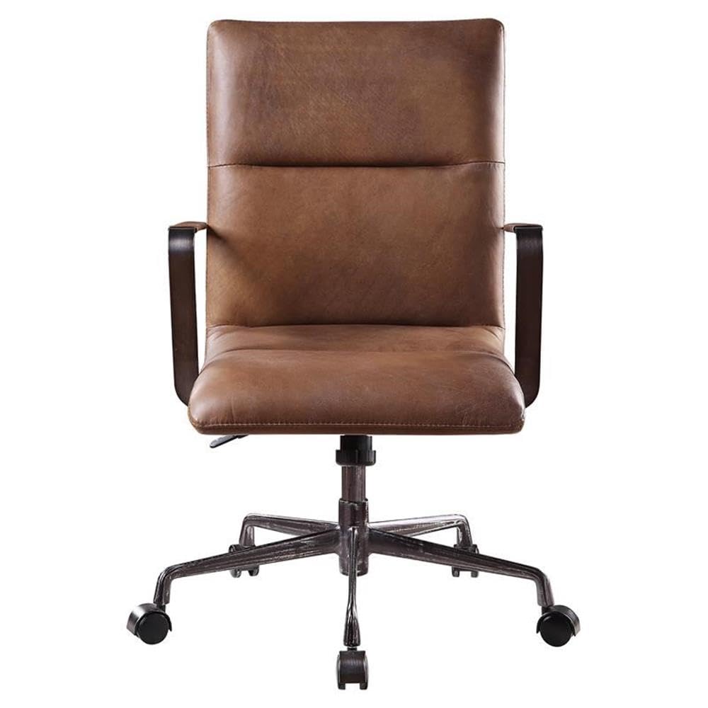 Acme Indra Leather Upholstered Swivel Office Chair - Thumbnail 2