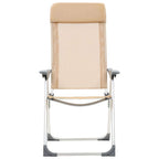Vidaxl Folding Camping Chairs 2Pcs Aluminum Cream