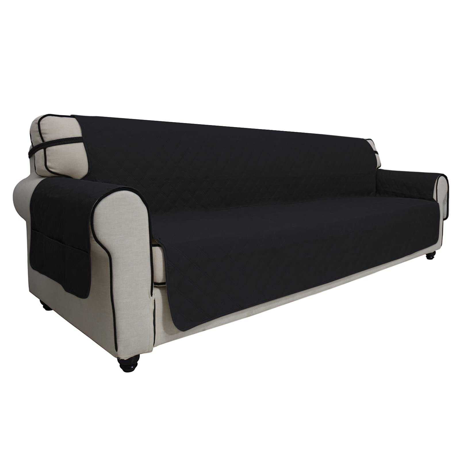 Easy-Going Sofa Slipcover Waterproof Sofa Cover Couch Cover For 4 Cushion Couch With Elastic Straps Washable Non-Slip Furniture