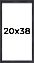 20x38 Shadow Box Frame Contemporary Black | 1'' Depth of Usable Space| Interior Size 20x38 or 38x20 Inches| UV Resistant Acrylic
