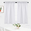 NANAN White Curtains 54 inch Long Casual Weave Small Window Curtain Kitchen Bathroom Basement Bedroom Drapes - 30 x 54, White, S