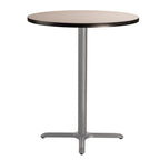 National Public Seating Nps 36&Quot; Round Cafe Table With X Base, 42&Quot; Height, Particleboard Core/T-Mold, Grey Nebula Top, Grey Frame