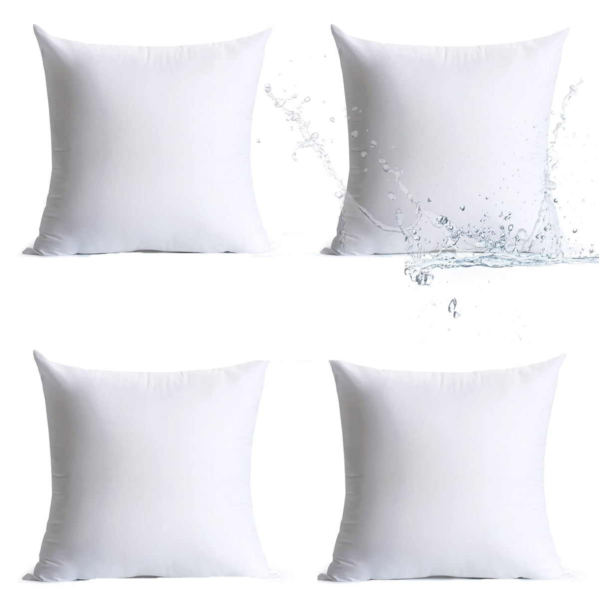 Calibrate Timing 18 X 18 Pillow Inserts Outdoor, Pack Of 4 Water Resistant Hypoallergenic Square Decorative Throw Pillow Cushion