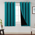 Princedeco 100% Blackout Curtains 54 Inches Long Completely Blackout Window Treatment Thermal Insulated Lined Drapes With Black