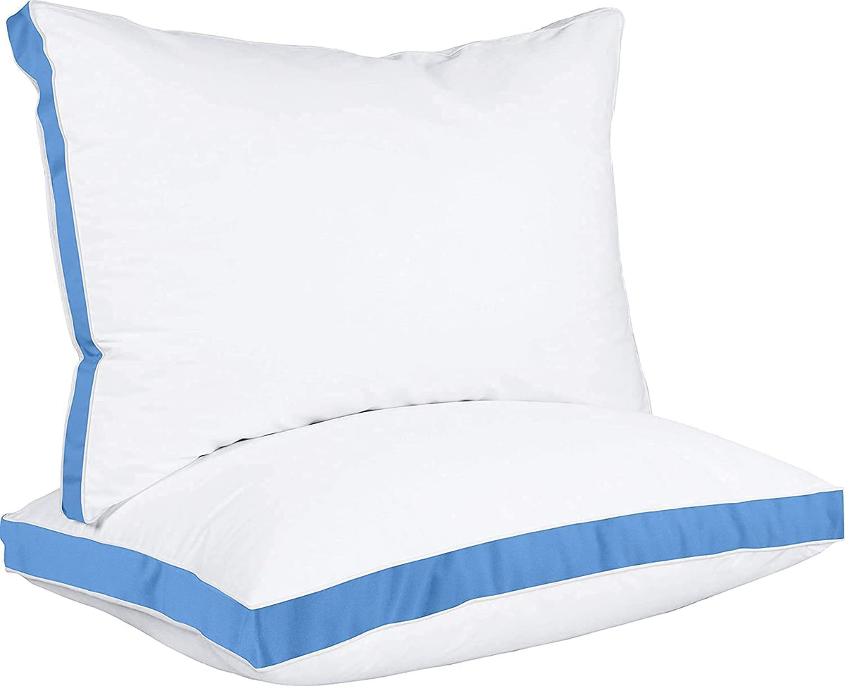 Utopia Bedding Bed Pillows For Sleeping Queen Size (Blue), Set Of 2, Cooling Hotel Quality, Gusseted Pillow For Back, Stomach Or