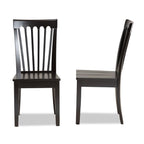 Baxton Studio Minette Modern and Contemporary Transitional Dark Brown Finished Wood 2-Piece Dining Chair Set