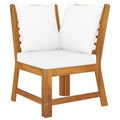vidaXL Sectional Corner Sofa - Solid Acacia Wood, Weather-Resistant, Perfect for Indoor and Outdoor Use, Cream Cushion, Buildable with Other Products, Prop 65 Warning
