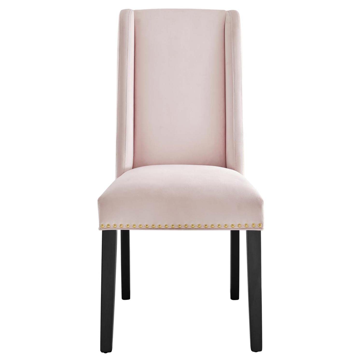 Modway Baron 19.5&Quot; Modern Velvet Dining Chairs In Pink/Black (Set Of 2)
