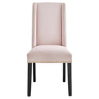 Modway Baron 19.5&Quot; Modern Velvet Dining Chairs In Pink/Black (Set Of 2)