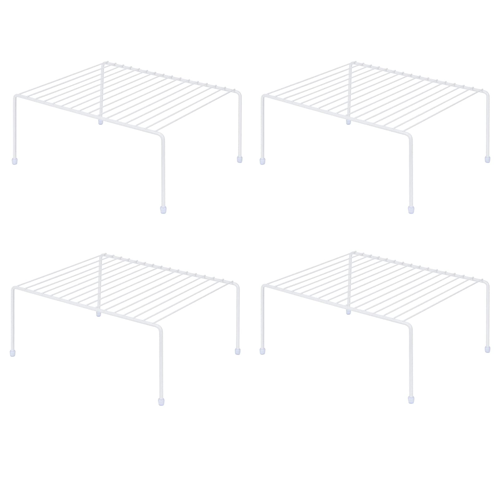 yaenoei Set of 4 - Kitchen Storage Shelf Rack (13.1 x 10.2 Inch)/Plastic Feet - Medium - Steel Metal - Rust Resistant Finish - C