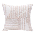 22 X 22 cream And White 100% cotton Striped Zippered Pillow