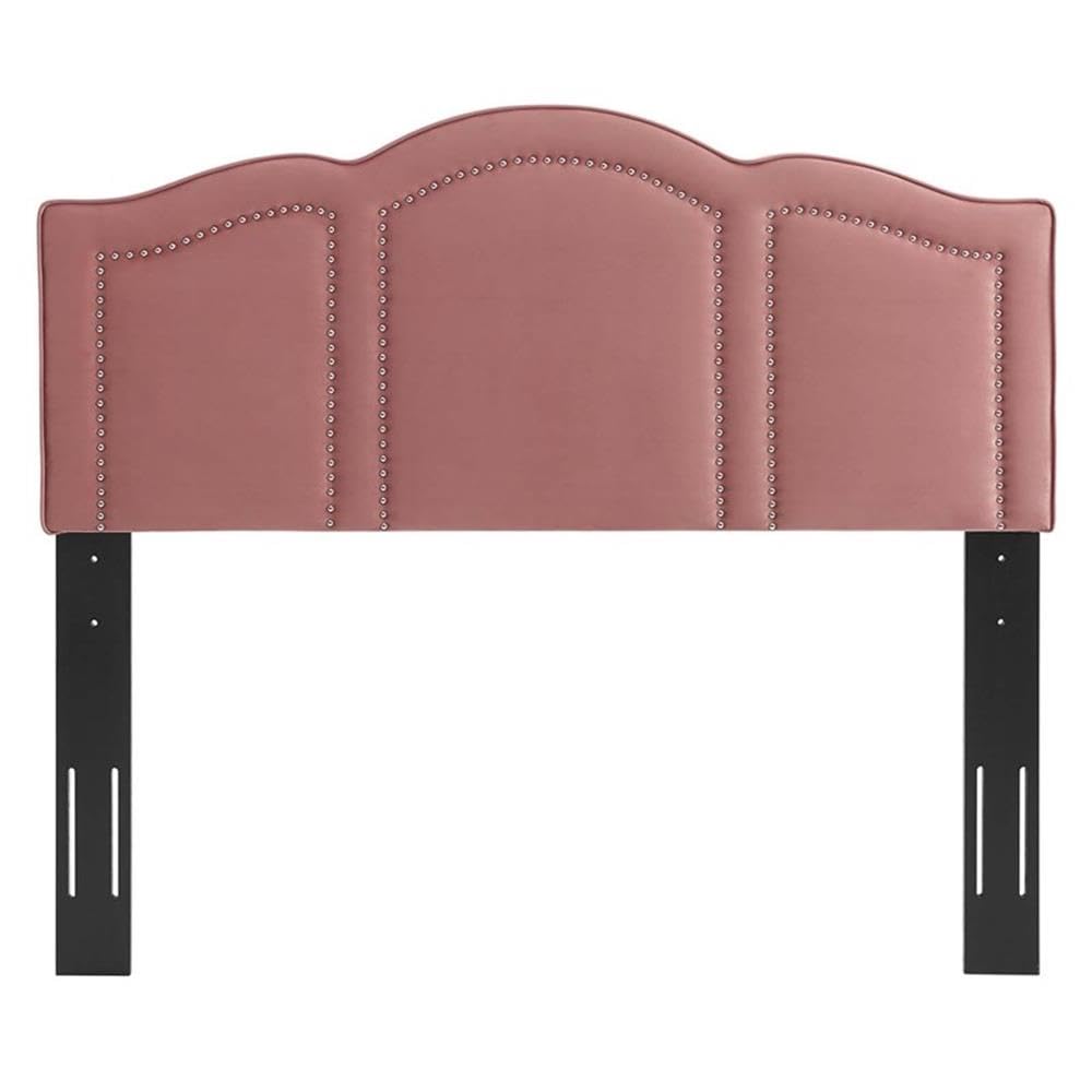 Modway Cecilia Performance Velvet King/California King Headboard in Dusty Rose with Nailhead Detail