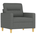 vidaXL - Modern Sofa Chair, Dark Gray Fabric, Sturdy Metal Frame, Comfortable Seat with Armrest and Back Pillow - Indoor Lounger for Living Room, Office, Lounge Area