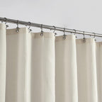 Barossa Design Long Fabric Waffle Weave Shower Curtain 78 Inch Height, Hotel Luxury Spa, 230Gsm Heavy Weight, Water Repellent, M