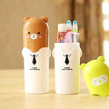 Children Cute CartoonToothbrush Travel CasePortable Pink Toothbrush Holder and Toothpaste Containers for Bathroom, Camping, Sch