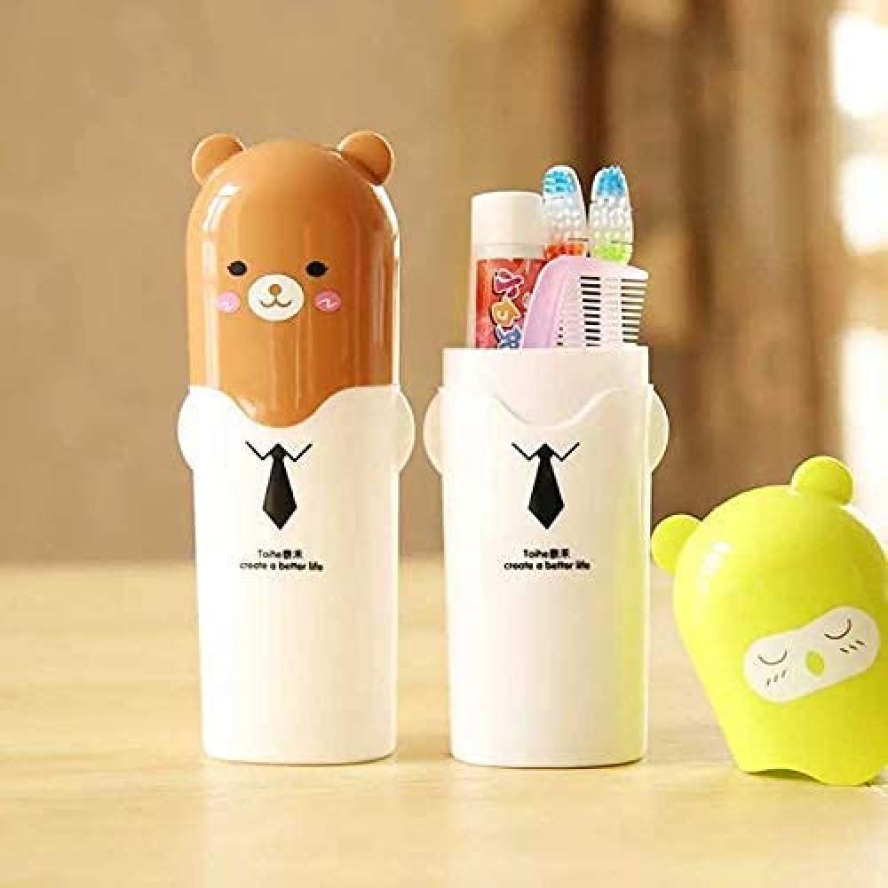 Children Cute CartoonToothbrush Travel CasePortable Pink Toothbrush Holder and Toothpaste Containers for Bathroom, Camping, Sch