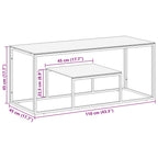 vidaXL Silver Stainless Steel Coffee Table with Tempered Glass-Top - Rectangular Modern Accent Table for Living Room, Office