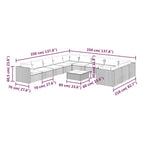 vidaXL Poly Rattan Patio Lounge Set with Cushions in Gray - Durable Weather-Resistant Material, Comfortable and Flexible Design for Outdoor Use - Easy Assembly