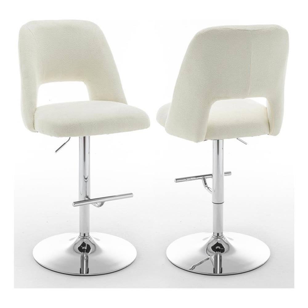Best Quality Furniture Bs250-Bs257 Bar Stools, Set Of 2, Beige/Silver