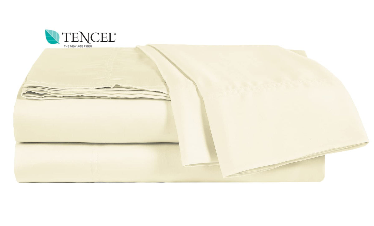 Elinen 100% Tencel Sheet Set - King Size 4 Piece Sheets With Deep Pockets Up To 18 Inches - Luxuriously Cooling, Super Soft & Si