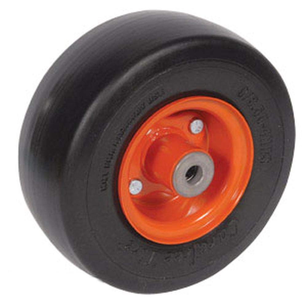 Reliable Aftermarket Parts Our Name Says It All, Front Mower Deck Wheel-Smooth 9X3.5X4 Solid Orange Fits Kubota