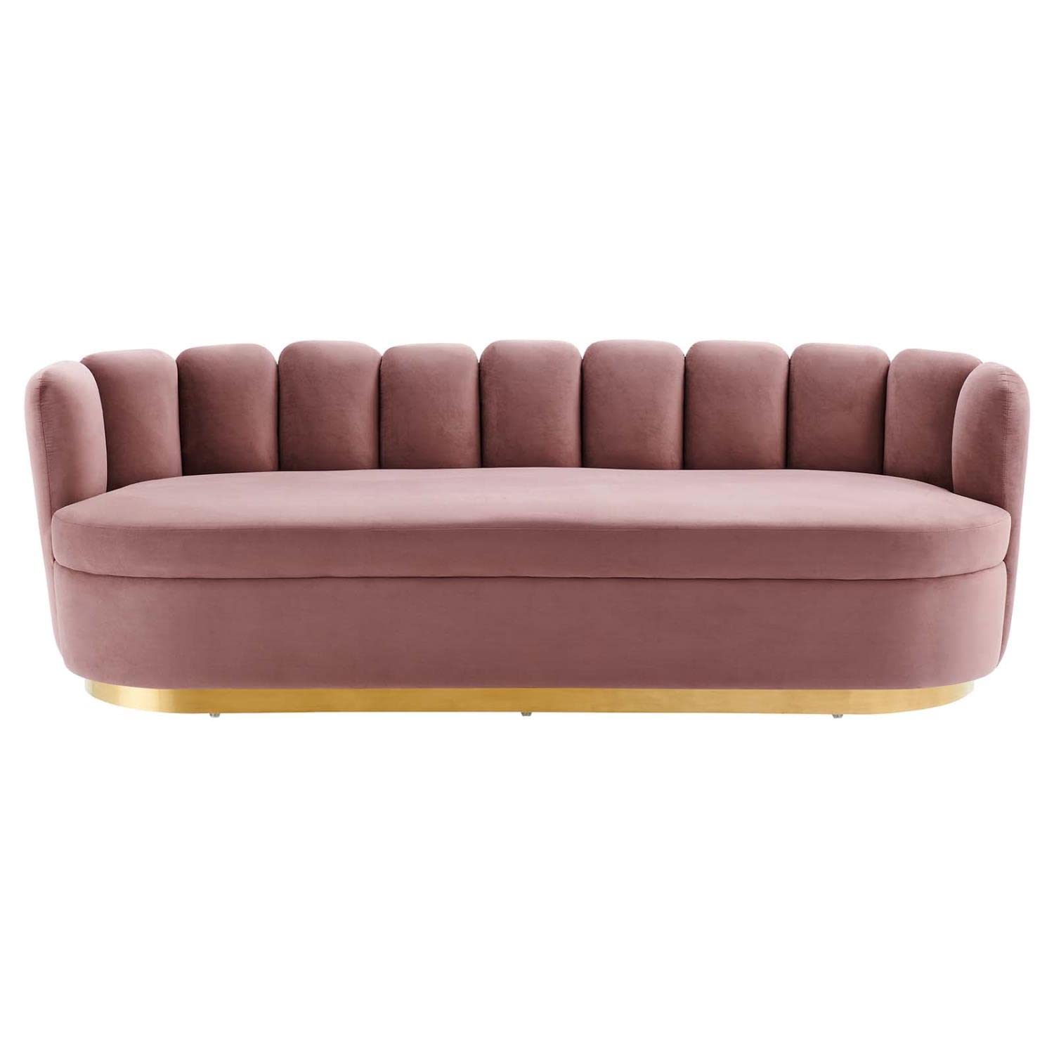 Modway Victoria Channel Tufted Velvet Sofa With Dusty Rose Finish Eei-5017-Dus
