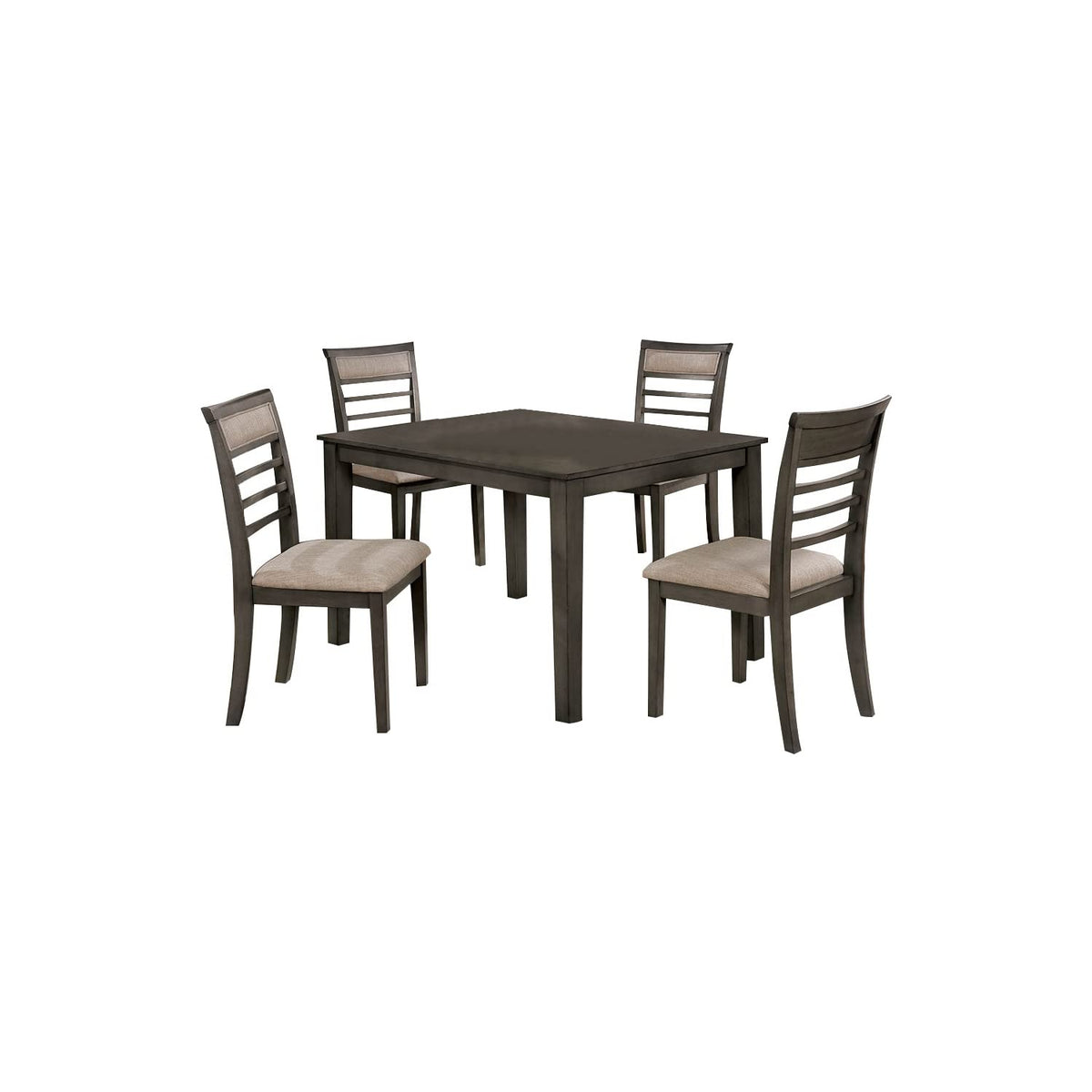 Benjara Benzara Wooden Dining Table Set, Gray