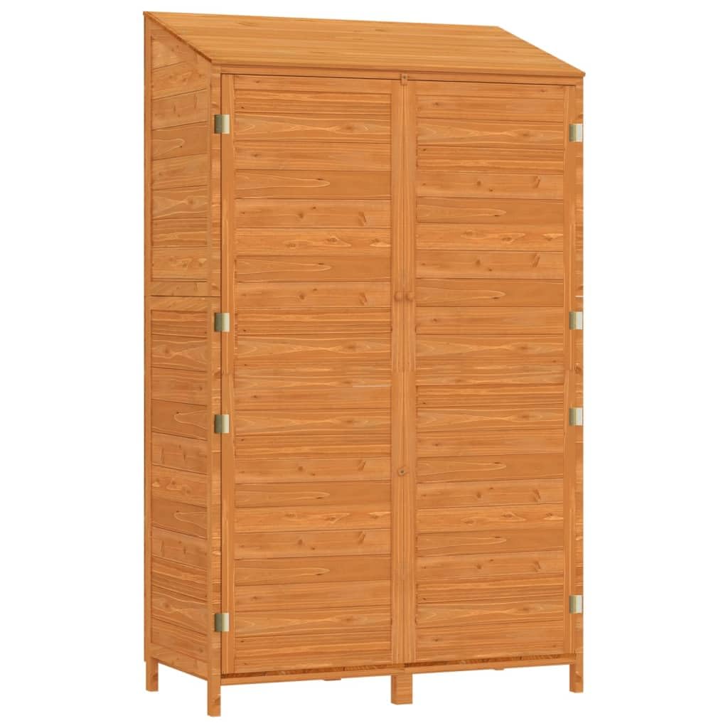 vidaXL Outdoor Storage Shed - Solid Fir Wood Construction, Ideal Backyard, Lawn, Outdoor Space Storage - Sturdy, Elegant Brown F
