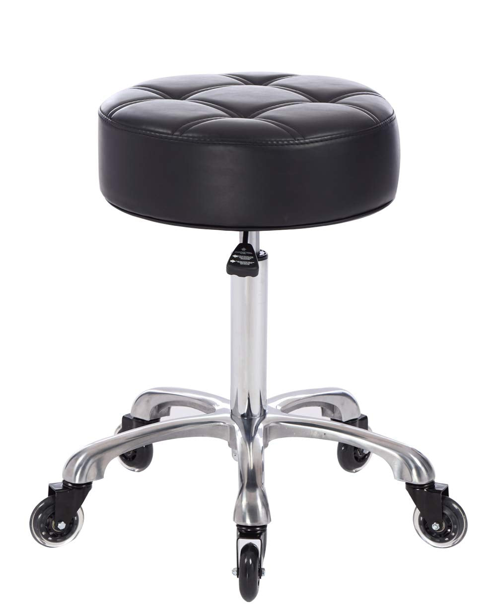 Frniamc Rolling Salon Stool With Wider Round Seat- Height Adjustable Heavy-Duty Chair With Wheels For Salon Esthetician And Home