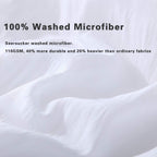 Avelom White Duvet Cover Queen (90 X 90 Inches), 3 Pieces (1 Duvet Cover + 2 Pillow Cases) Stripe Zipper Closure Corner Ties Soft Washed Microfiber Duvet Cover For Men, Women