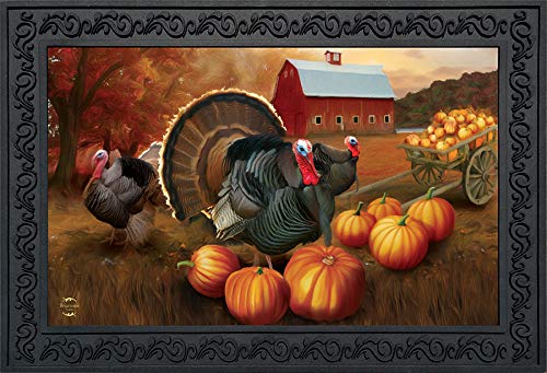 Briarwood Lane Autumn Turkeys Doormat Fall Nature Holiday Indoor Outdoor 30' X 18'