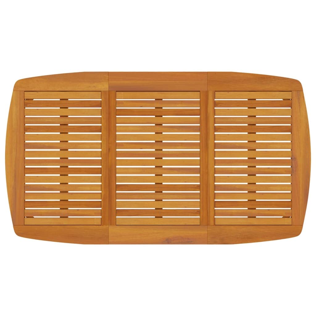 vidaXL Patio Table for Outdoor Space, Sturdy and Long-Lasting, Solid Acacia Wood Construction, Diagonal Leg Design for Extra Stability, Rectangular Shape, Easy Assembly Required, Dimensions: 63"x3...