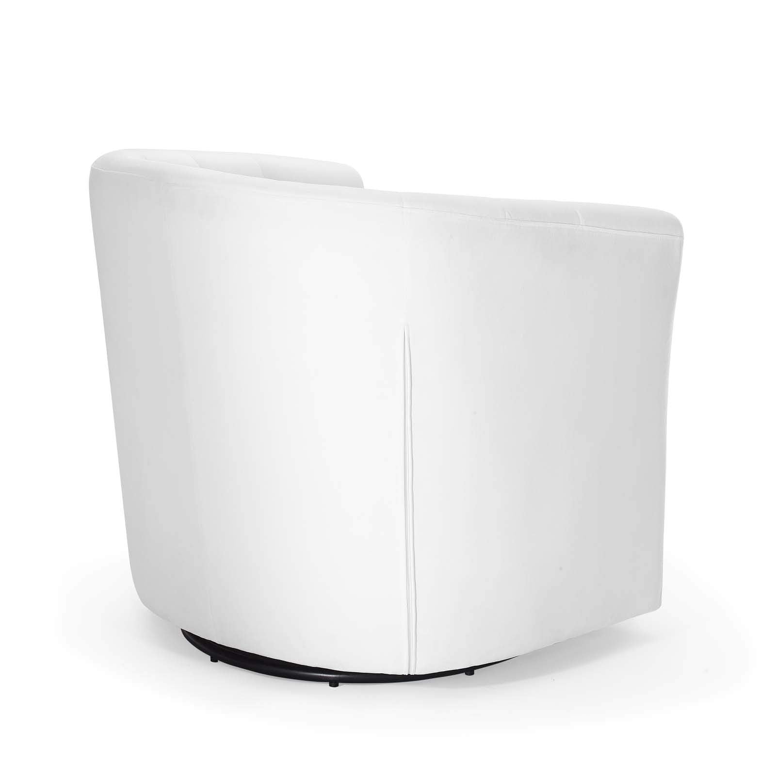Modway Prospect Tufted Performance Velvet Swivel Armchair, White 28D X 30W X 30H In