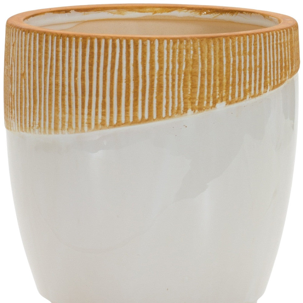 Brown Clay 9.97403 Ounce Round Pot Planter