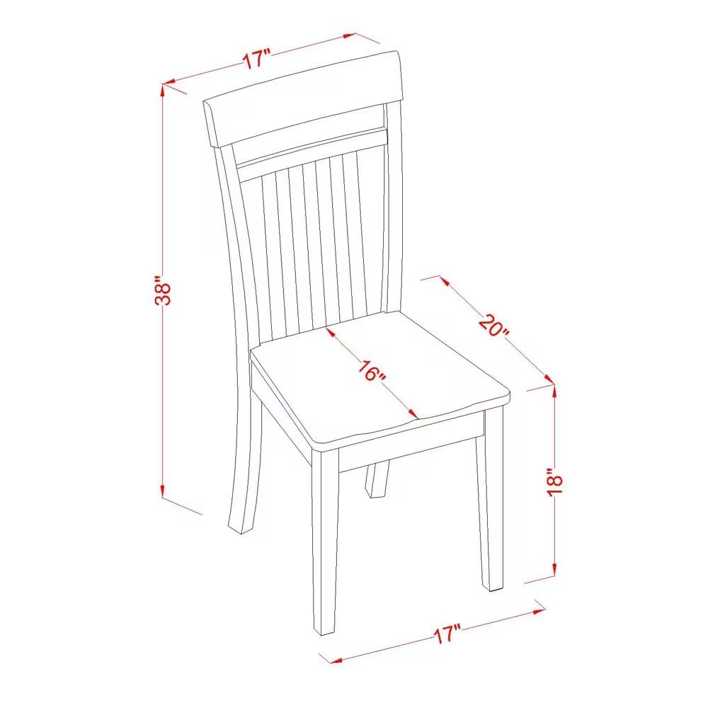East West Furniture NOCA6C-MAH-W 6 Piece Dining Set Contains a Rectangle Dining Room Table with Butterfly Leaf and 4 Kitchen Chairs with a Bench, 32x54 Inch, Mahogany