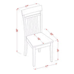 East West Furniture NOCA6C-MAH-W 6 Piece Dining Set Contains a Rectangle Dining Room Table with Butterfly Leaf and 4 Kitchen Chairs with a Bench, 32x54 Inch, Mahogany