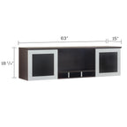 Safco Mayline Mnh63Ldc Medina Hutch Cabinet With Glass Doors, 63"W, Mocha Laminate