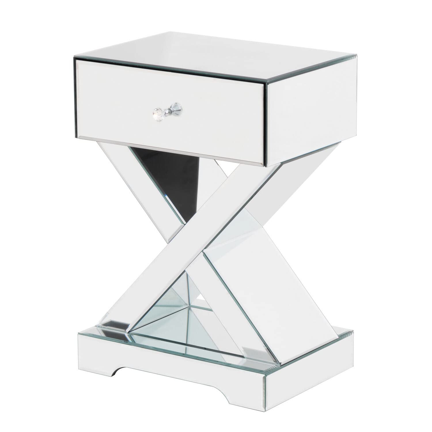 Better Home Products Mirrored Modern Side Table