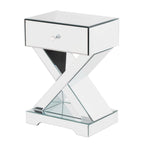 Better Home Products Mirrored Modern Side Table