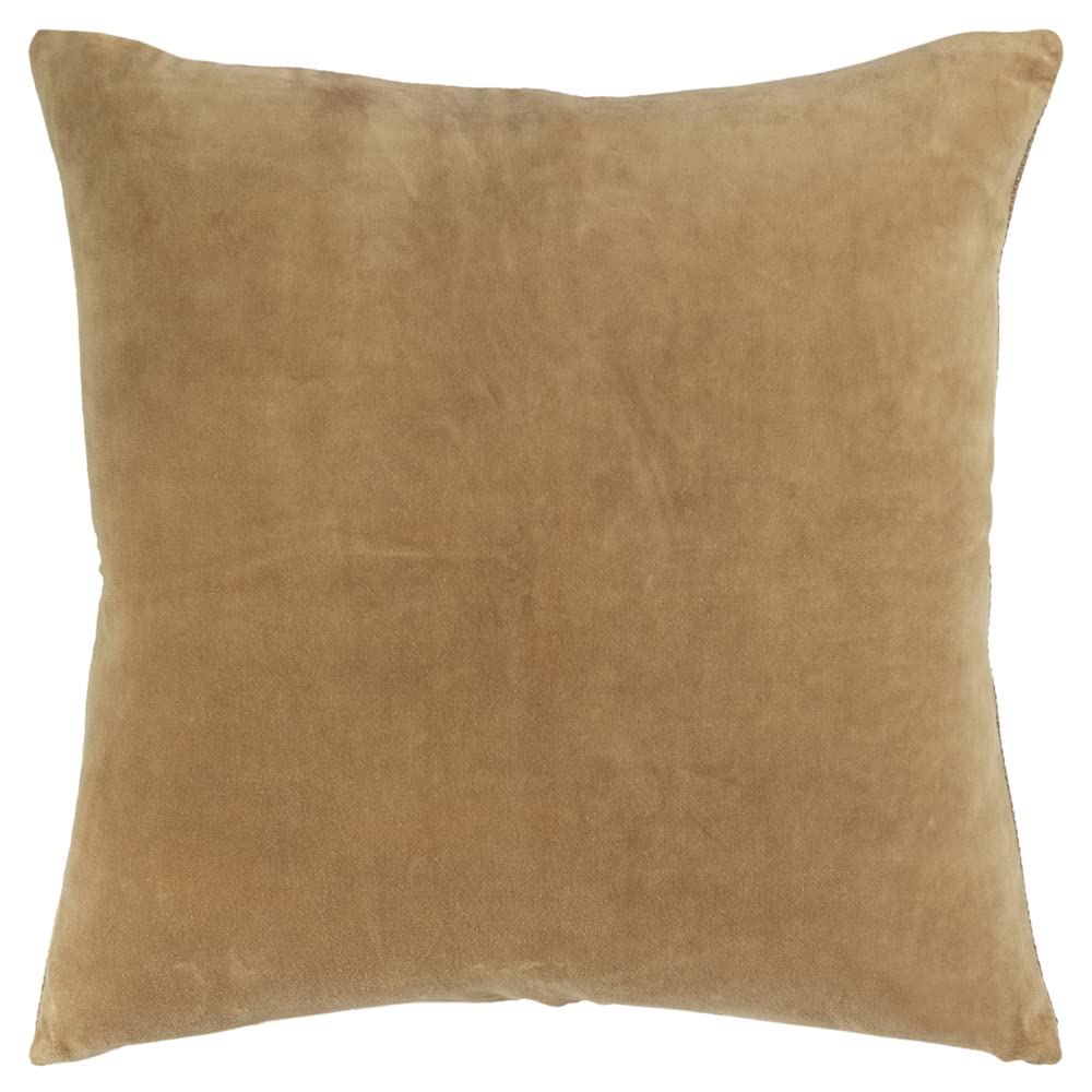 Rizzy Home 22&quot; x 22&quot; Poly Filled Pillow with Cotton Canvas Cover-Gold