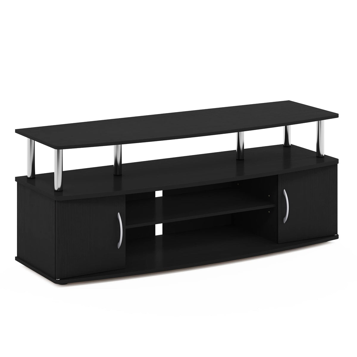 Furinno JAYA Large Entertainment Stand for TV Up to 55 Inch, Americano/Chrome