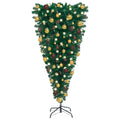 Vidaxl Artificial Christmas Tree In Upsidedown Style, 59.1 Inches, With Leds And Decorative Balls, Economical Choice, In Durabl
