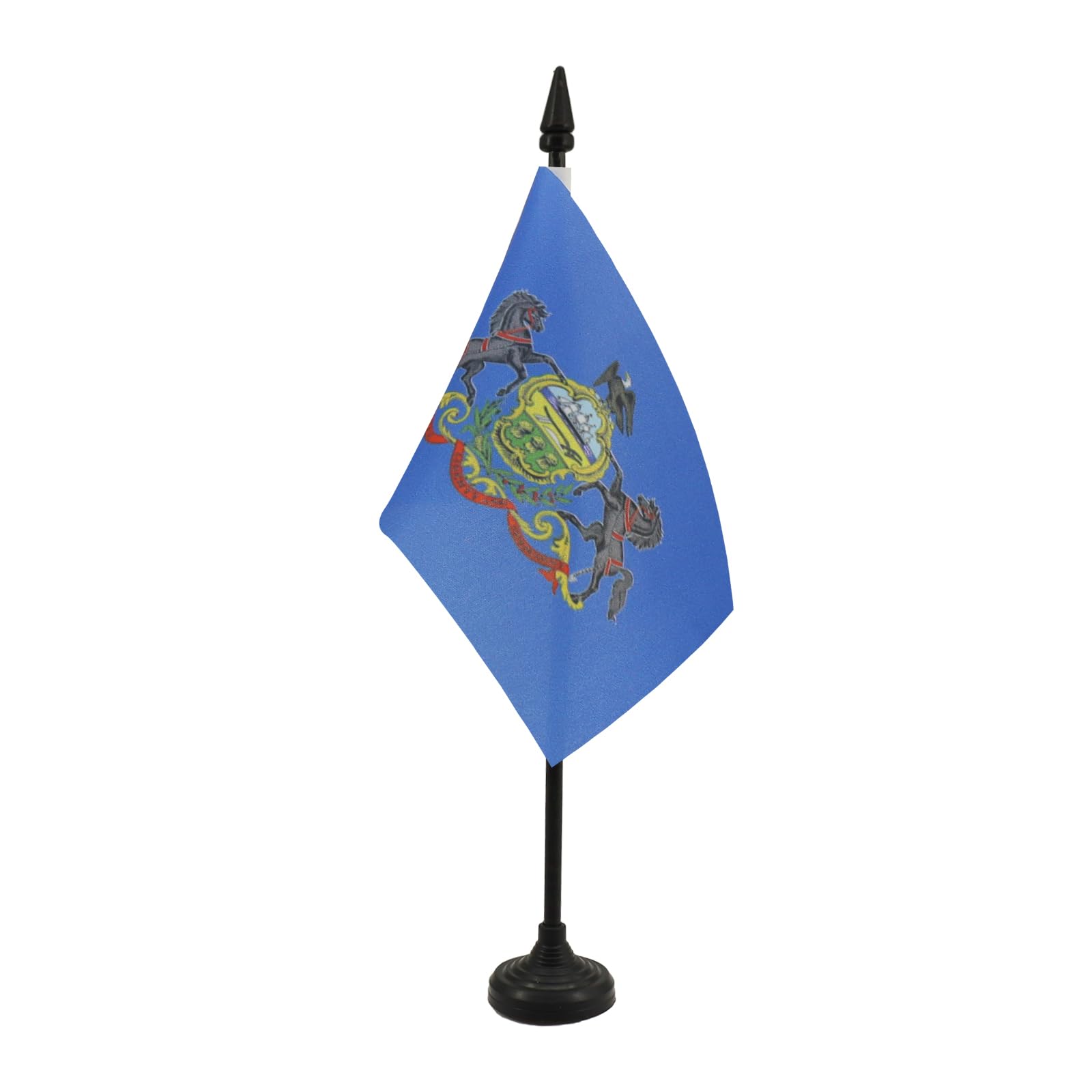 Pennsylvania Table Flag 4' X 6' - Us State Of Pennsylvanie Desk Flag 15 X 10 Cm - Black Plastic Stick And Base - Az Flag