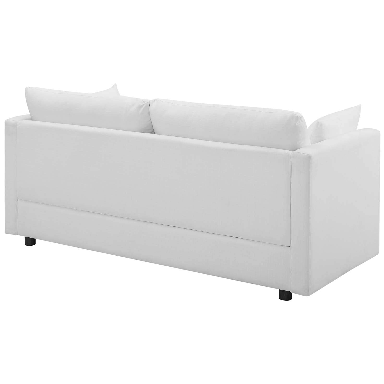 Modway Activate Upholstered Fabric Sofa And Armchair Set, White