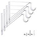 Eau 4 Packs of White Heavy Duty Closet Shelf and Rod Bracket, Closet Shelf Bracket with Rod Support Great for Both Shelf Storage
