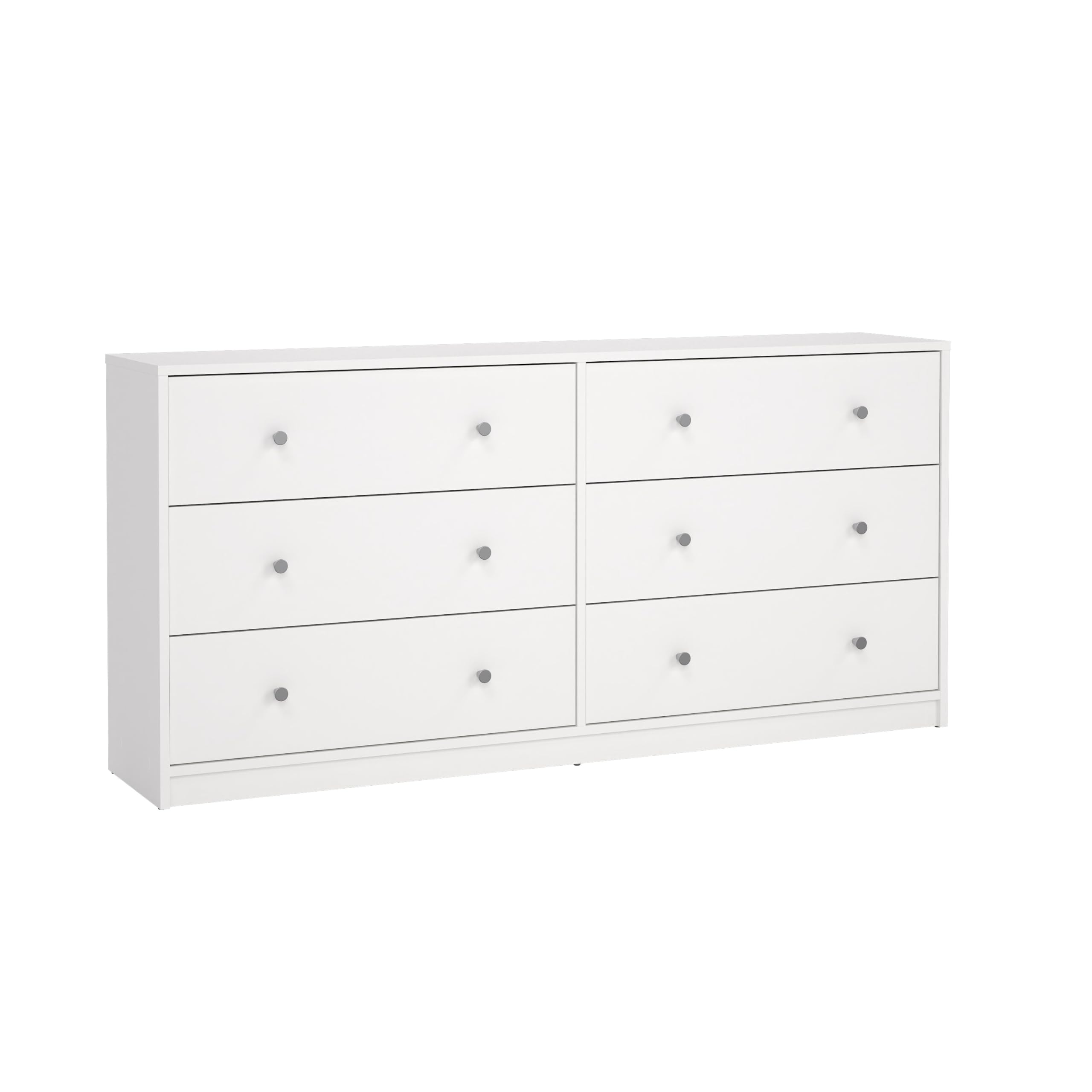 Portland 6 Drawer Double Dresser, White