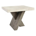 Kosas Home Durant Transitional Wood End Table in Antique White/Corsican Gray