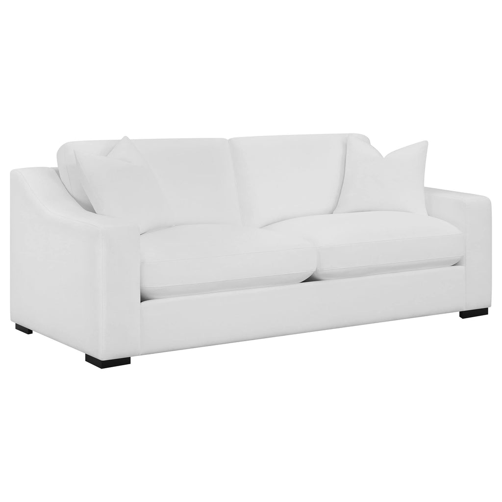 Coaster Home Furnishings Ashlyn Upholstered Sloped Arms Sofa White