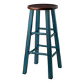 Winsome Wood Ivy Bar Stool, Rustic Teal and Walnut, 29