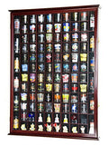 108 Shot Glass Shotglass Shooter Display Case Holder Cabinet Wall Rack 98% UV Lockable Door -Cherry